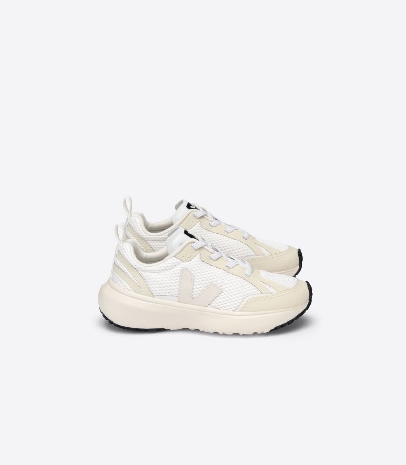 Tenis Veja Canary Elastic Laces Alveomesh Niños Blancas Gris Claro Colombia | HQQ-5649
