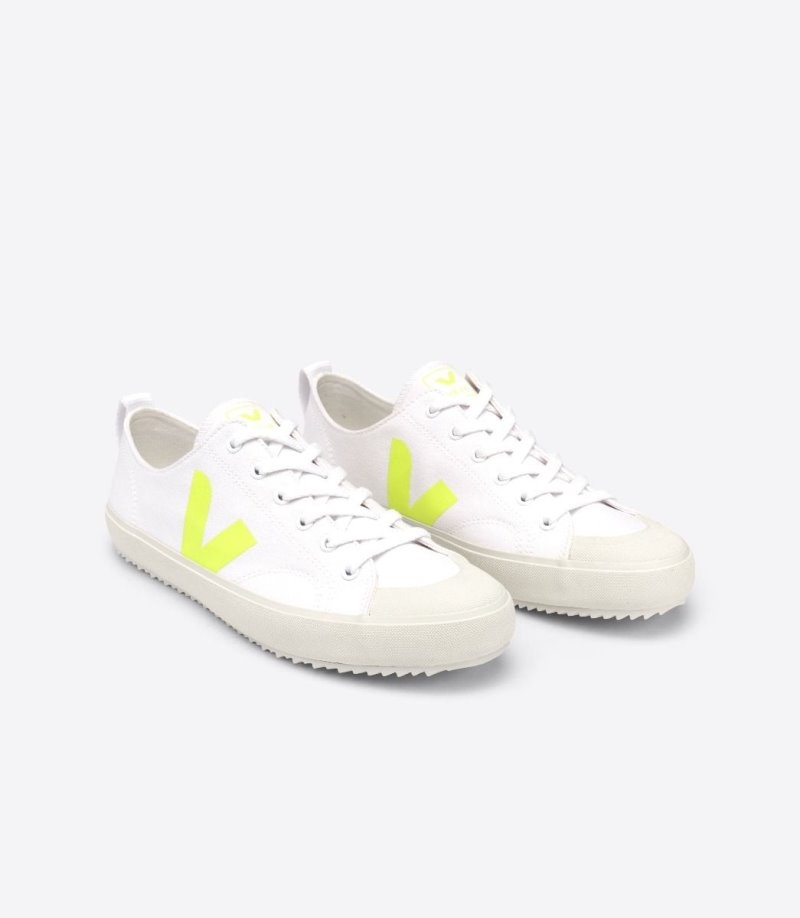 Tenis Veja Nova Lona Mujer Blancas Amarillo Colombia | TTO-0801