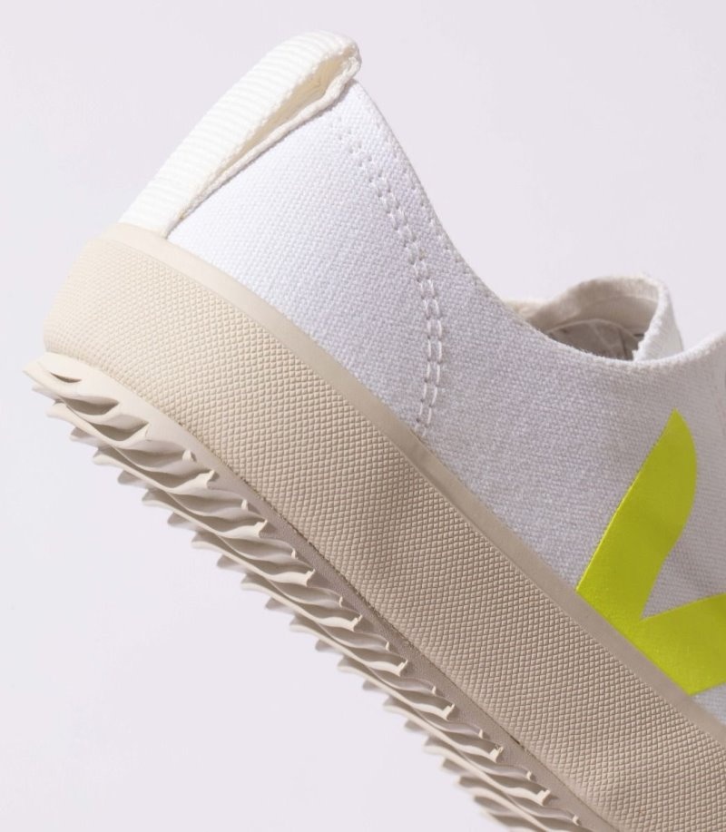 Tenis Veja Nova Lona Mujer Blancas Amarillo Colombia | TTO-0801