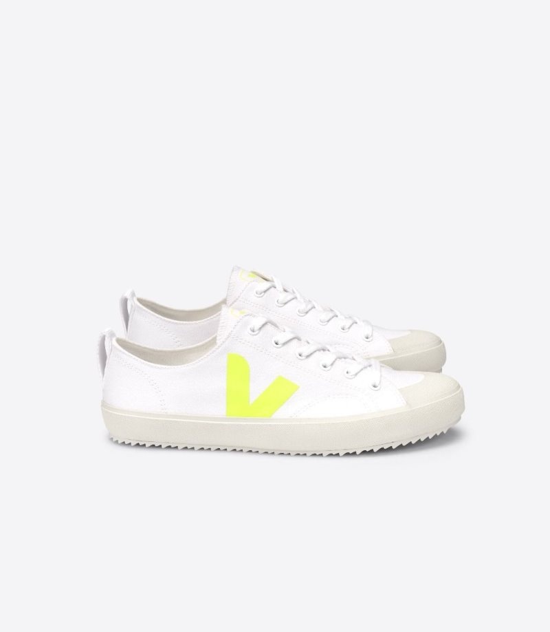 Tenis Veja Nova Lona Mujer Blancas Amarillo Colombia | TTO-0801