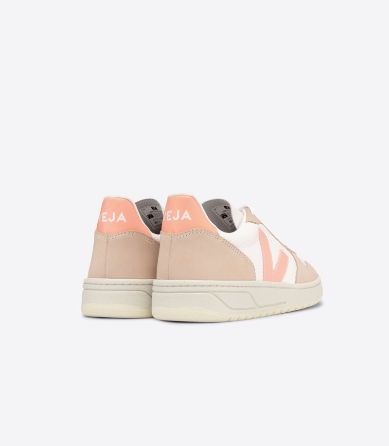Tenis Veja V-10 Alveomesh Mujer Blancas Beige Colombia | XN7XH9