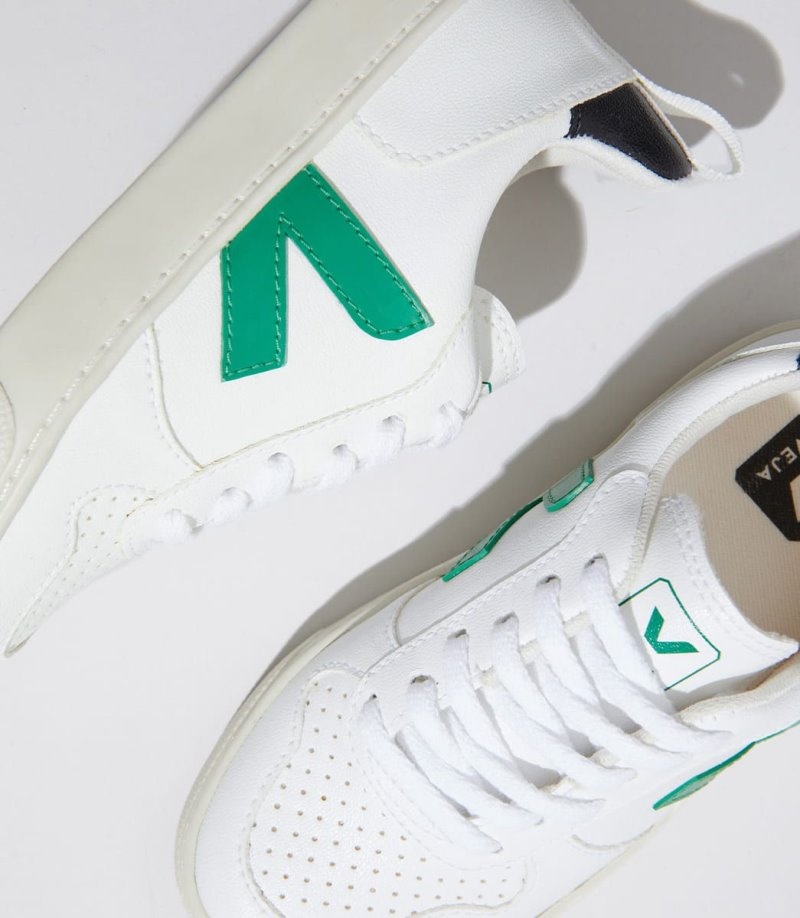 Tenis Veja V-10 Encaje CWL Niños Blancas Verde Negras Colombia | GTN-0807