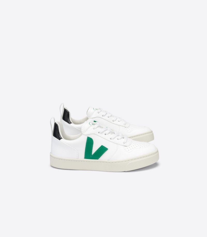 Tenis Veja V-10 Encaje CWL Niños Blancas Verde Negras Colombia | GTN-0807