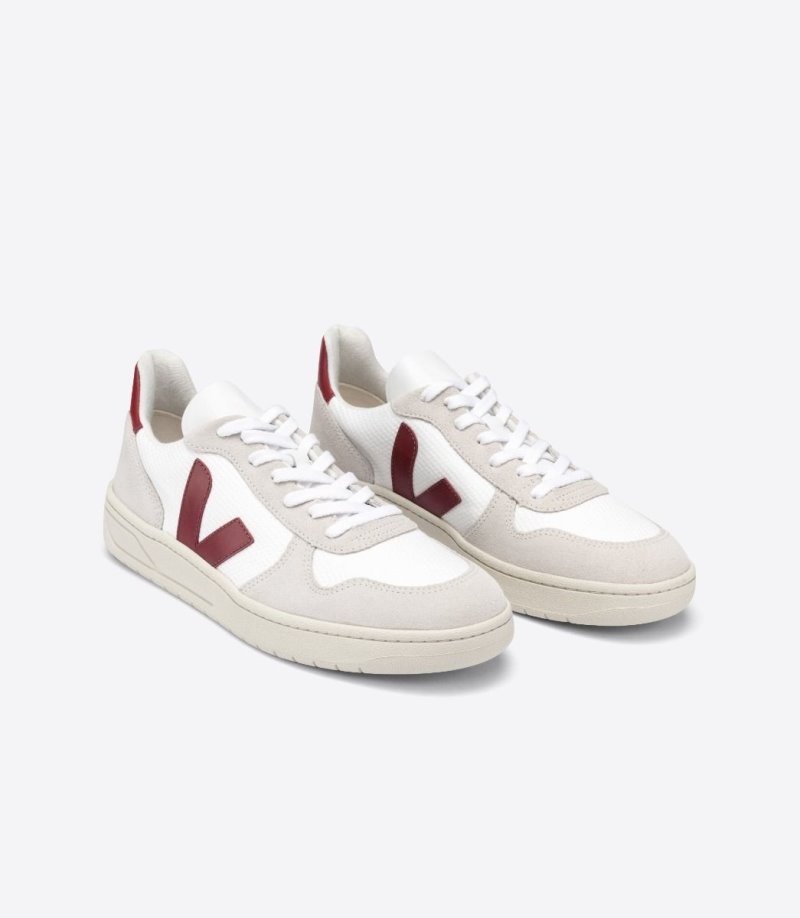 Tenis Veja Vstore V-10 Bmesh Mujer Blancas Beige Burdeos Colombia | 7Q8NH2